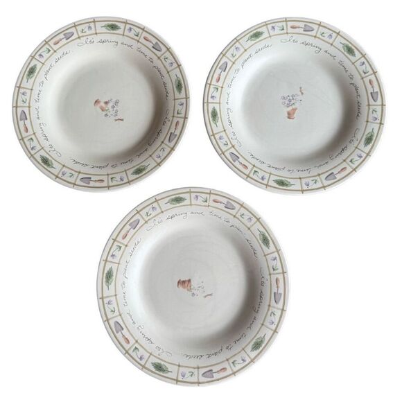 Pfaltzgraff Perennials FLOWER GARDEN Salad plate set of 3 USA Excellent - Picture 2 of 8